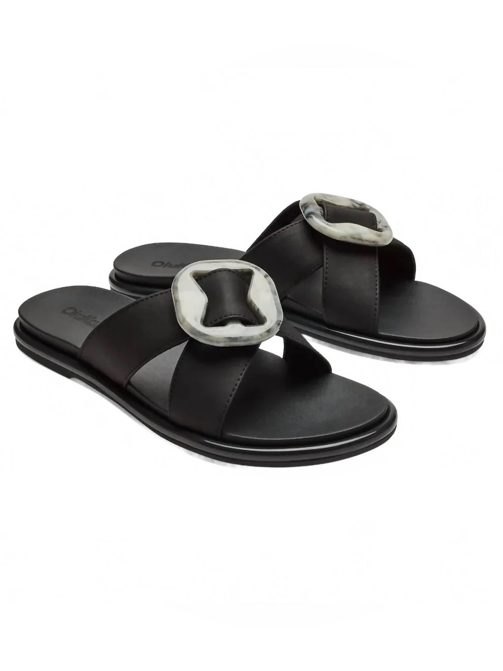 OluKai La’I Slide Black Lava Rock 9